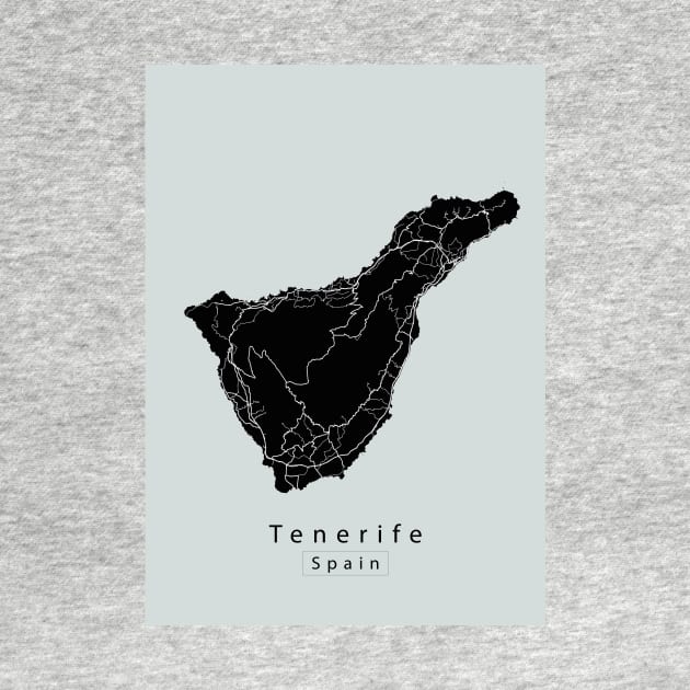 Tenerife Spain Island Map dark by Robin-Niemczyk